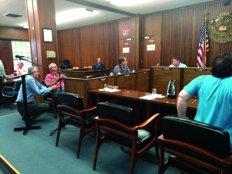 City Council meets
Aldermen converse before Tuesday’s Camden City Council. During the meeting, a letter was read in which Camden Public Works Director Sam Steelman announced his resignation. See article.