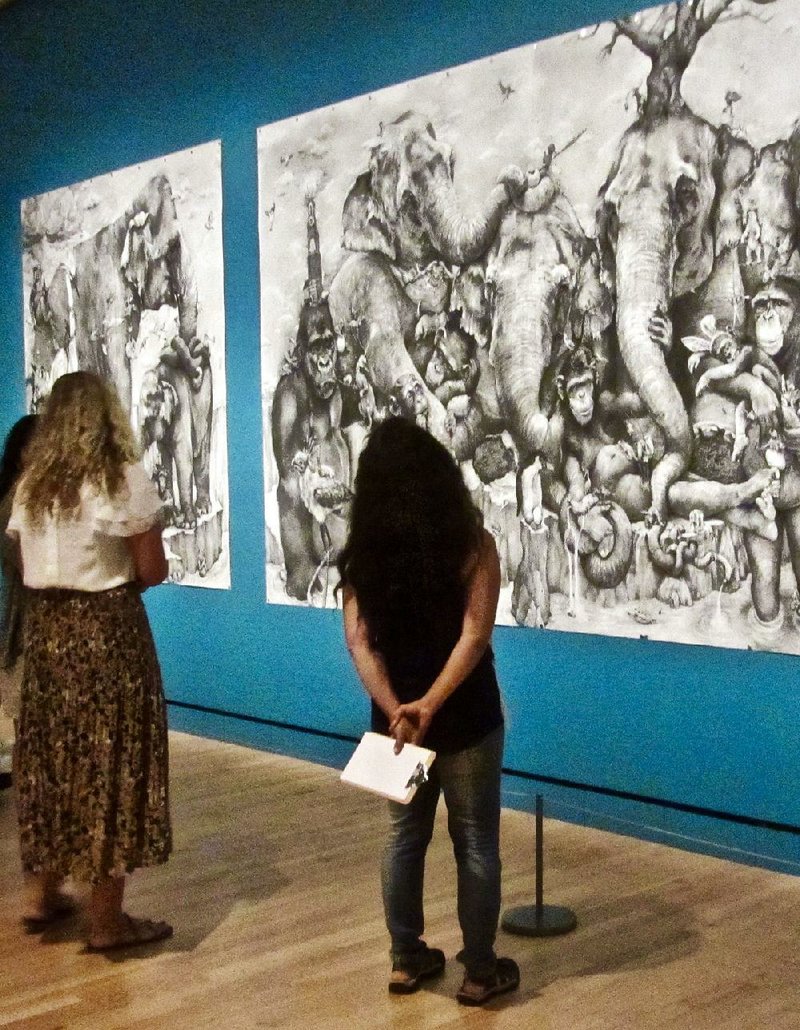 Adonna Khare’s Elephants is displayed in the “Animal Meet Human” exhibition at Crystal Bridges Museum of American Art in Bentonville. 