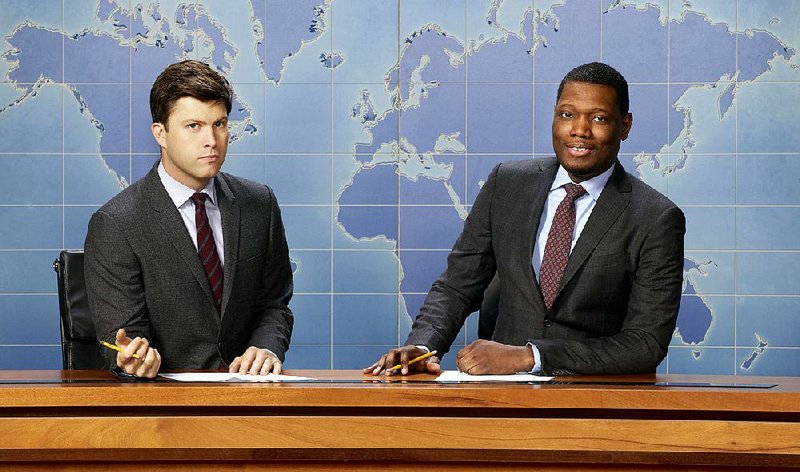 Colin Jost, (left) and Michael Che will co-anchor a special fourweek live prime-time run of Saturday Night Live: Weekend Update Summer Edition beginning at 8 p.m. today on NBC.

