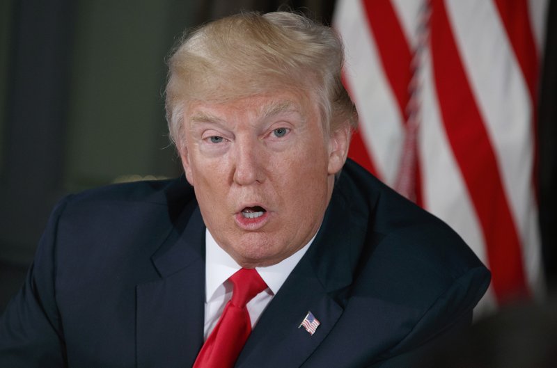 FILE - In this Tuesday, Aug. 8, 2017, file photo, President Donald Trump speaks during a briefing at Trump National Golf Club in Bedminster, N.J. Donald Trump&#x2019;s threat to unleash &#x201c;fire and fury&#x201d; on North Korea might have been written by Pyongyang&#x2019;s propaganda mavens, so perfectly does it fit the North&#x2019;s cherished claim that it is a victim of American aggression. (AP Photo/Evan Vucci, File)