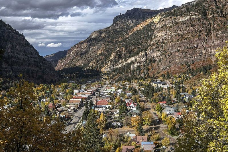 Views of Ouray, Colo., from the San Juan Skyway Scenic Byway support its self-proclaimed status as the “Switzerland of America.” The town is also known for its hot springs. 