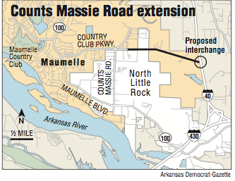 Map showing the location of Counts Massie Road extension
