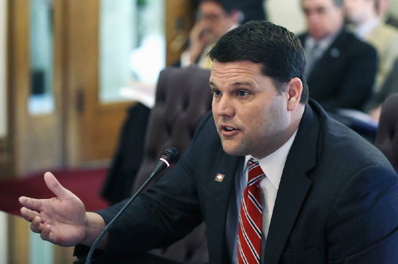 Sen. Bart Hester, R-Cave Springs is shown in this Feb. 5, 2015, file photo.
