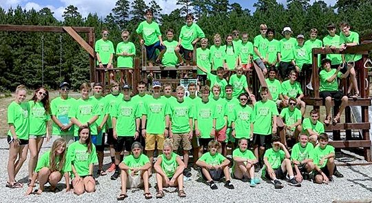 Submitted photo Lake Hamilton's cross-country team members in grades 7-12 recently attended a team camp at Timberlodge Ranch in Amity. Athletes received instructions on proper training for cross-country and participated in motivational and team-building activities.