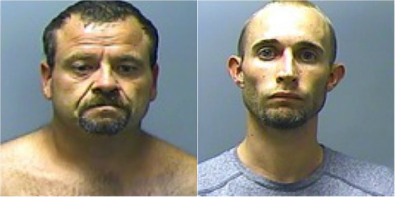 Jeremy Heath Dillard, 40, of Norfork, left; and Christopher Scott Smith, 27, of Mountain Home