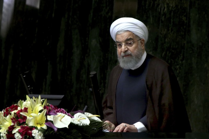 Iranian President Hassan Rouhani speaks Tuesday during a parliamentary session in Tehran. 
