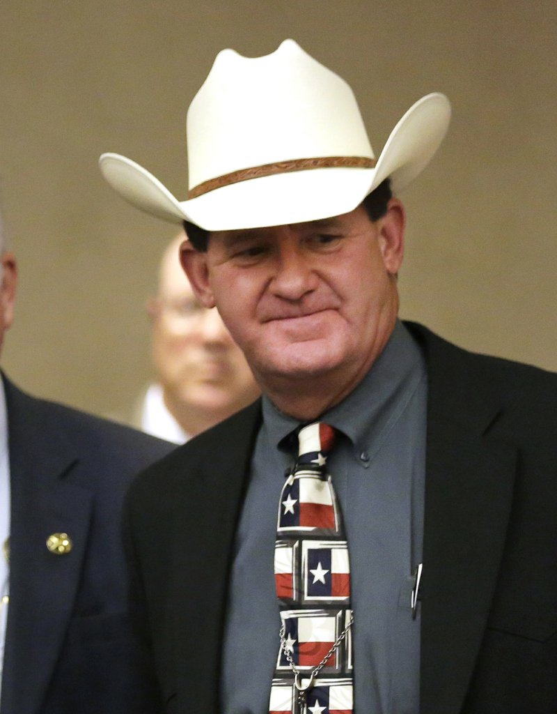 In this July 30, 2015 file photo, Jackson County Sheriff A.J. Louderback attends a hearing to discuss jail standards in Austin, Texas. 