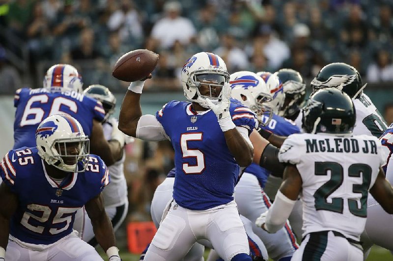 Buffalo quarterback Tyrod Taylor threw for 53 yards and had two passes intercepted in the Bills’ 20-16 loss to the Philadelphia Eagles on Thursday, but Bills Coach Sean McDermott said he has “all the confidence in the world” in Taylor.