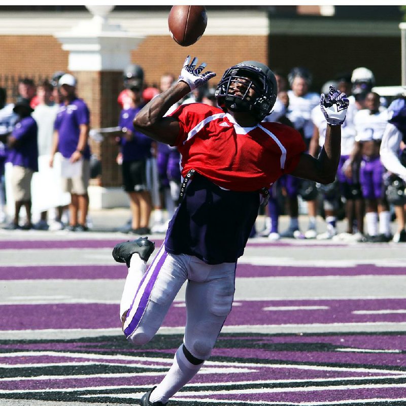 Central Arkansas cornerback Trai Mosley broke up a pair of passes in the end zone during theBears’ intrasquad scrimmage Saturday at Estes Stadium.