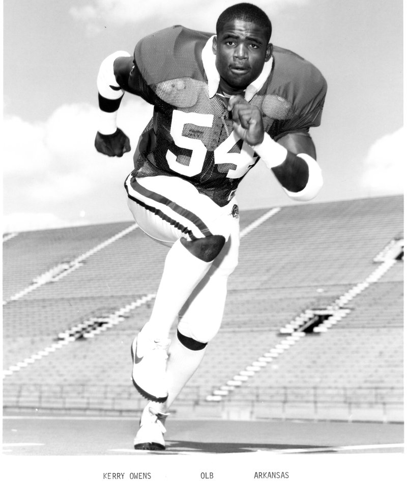 Former Razorback football player Kerry Owens, who died this weekend.