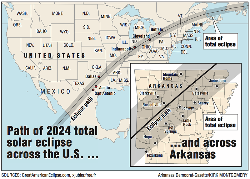 MAP 2024 Total Solar Eclipse Path Goes Right Over Arkansas MAP 2024 Total Solar Eclipse Path Goes Right Over Arkansas