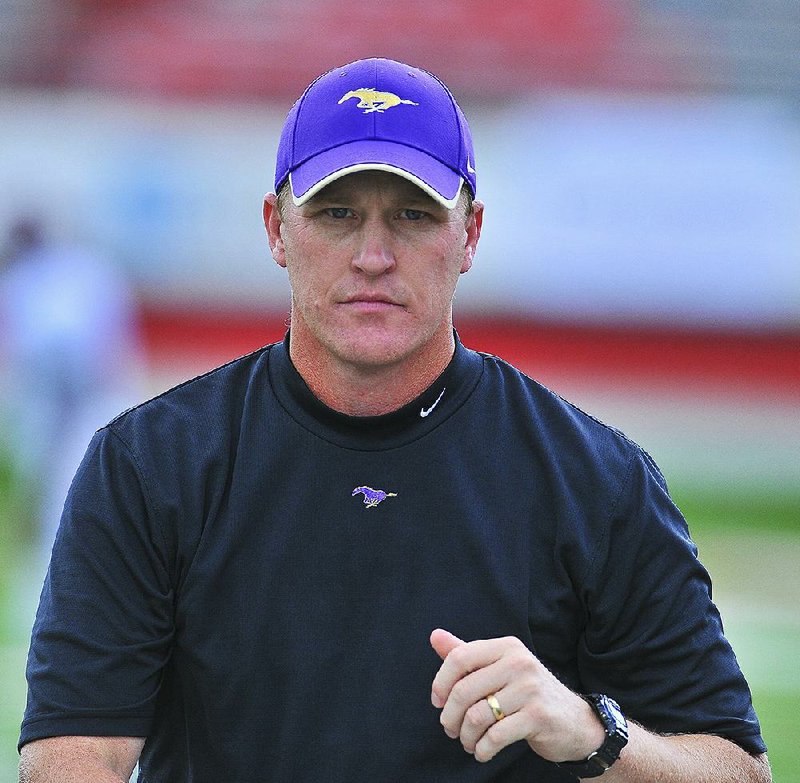 Central Arkansas Christian head football coach Tommy Shoemaker is shown in this photo.