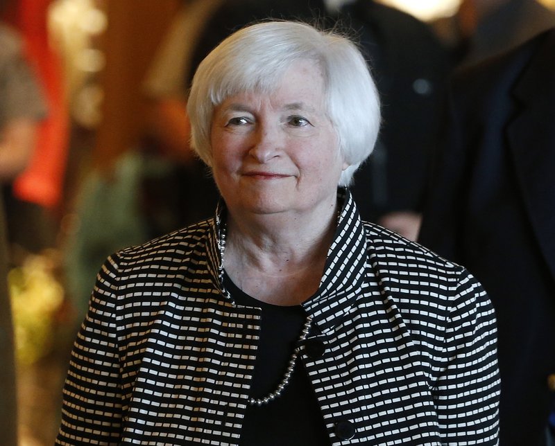 In this Thursday, Aug 25, 2016, file photo, Federal Reserve Chair Janet Yellen arrives for a reception on the opening night of the annual conference of the world's central bankers, north of Jackson Hole, Wyo. 