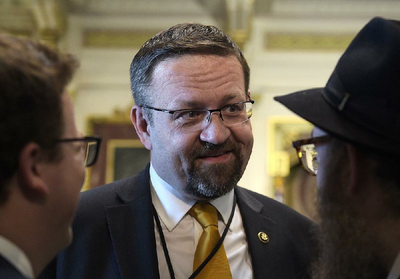 White House national security aide Sebastian Gorka, seen on May 2, said Friday night that he had resigned.