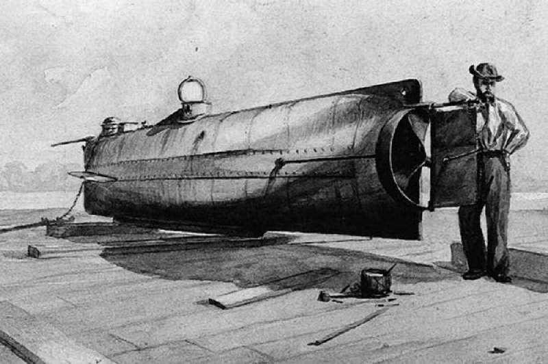 The Confederate submarine H.L. Hunley mysteriously sank after it fired a torpedo that sank a Union ship Feb. 17, 1864, in Charleston Harbor.