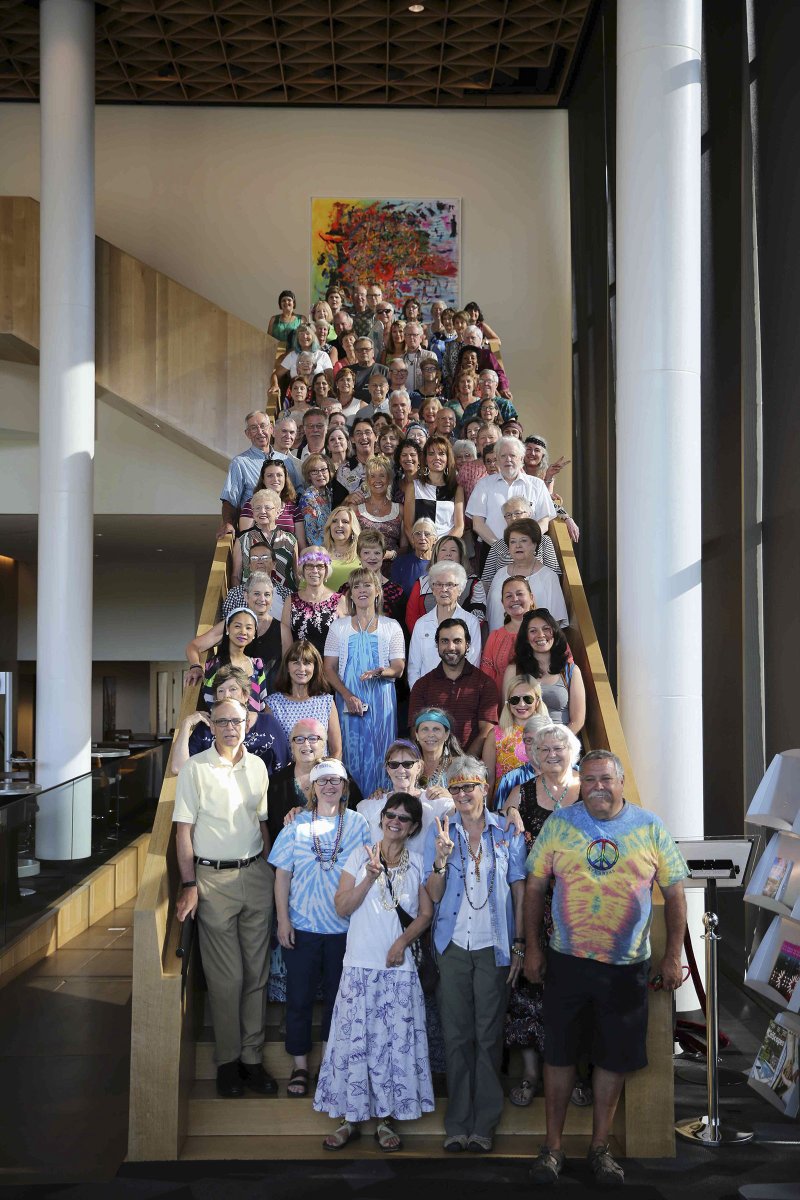 Walton Arts Center volunteers posing for a photo at an Appreciation Night in July.