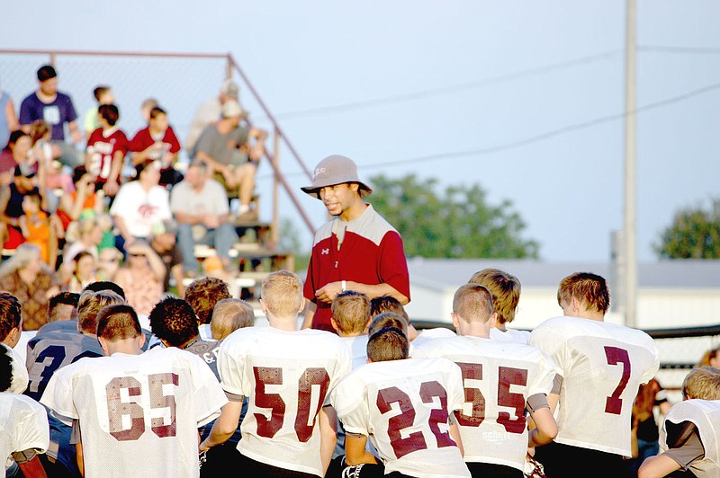 MARK HUMPHREY ENTERPRISE-LEADER/ Lincoln has a new head junior high football coach in Reed Mendoza, who played quarterback when Lincoln varsity head coach Don Harrison was offensive coordinator at Mena. Mendoza teaches eighth-grade Social Studies at Lincoln.