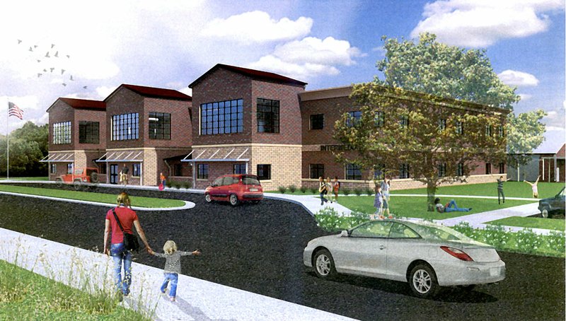 Submitted art This drawing provided to the Gentry School Board by Hight Jackson Associates and Flintco reflects the most current concept drawing of what the Gentry Intermediate School classroom facility will look like when complete.