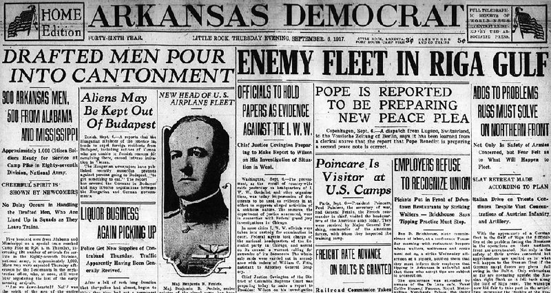 Part of the front page of the Arkansas Democrat, Sept. 6, 1917.