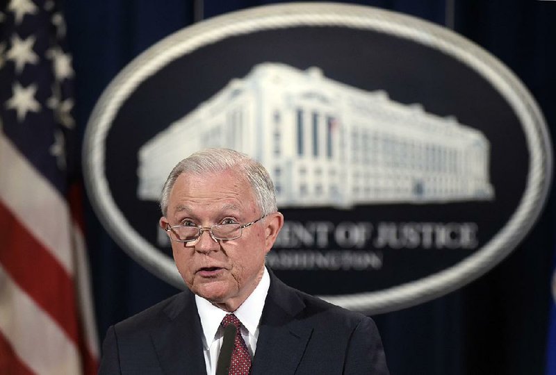 Attorney General Jeff Sessions makes a statement at the Justice Department in Washington, Tuesday, Sept. 5, 2017, on President Barack Obama's Deferred Action for Childhood Arrivals, or DACA program.  President Donald Trump's administration will "wind down" a program protecting hundreds of thousands of young immigrants who were brought into the country illegally as children, Attorney General Jeff Sessions declared Tuesday, calling the Obama administration's program "an unconstitutional exercise of authority."  