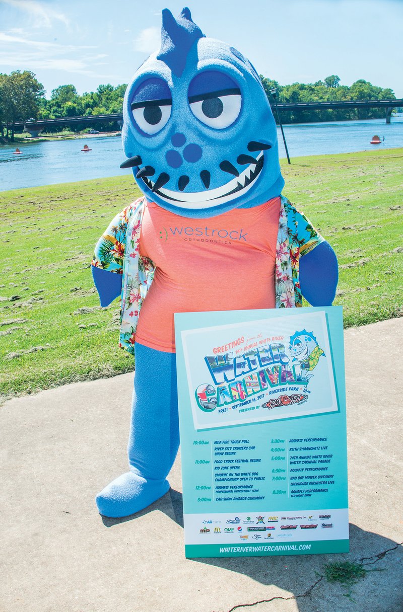 Wally the White River Water Monster mascot prepares for the 74th annual White River Water Carnival, set for Sept. 16 in Batesville. The carnival will feature live music, vendors, hydroflight performances, activities for kids, a parade and more.