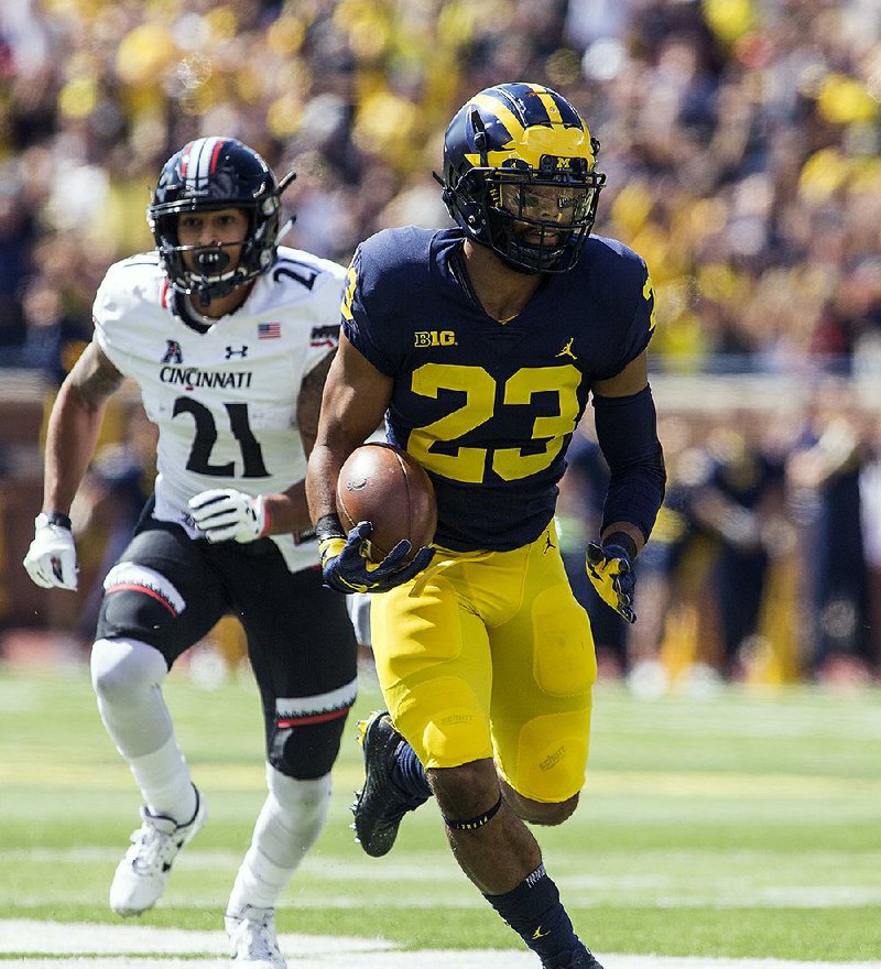 Michigan's defense at home in end zone