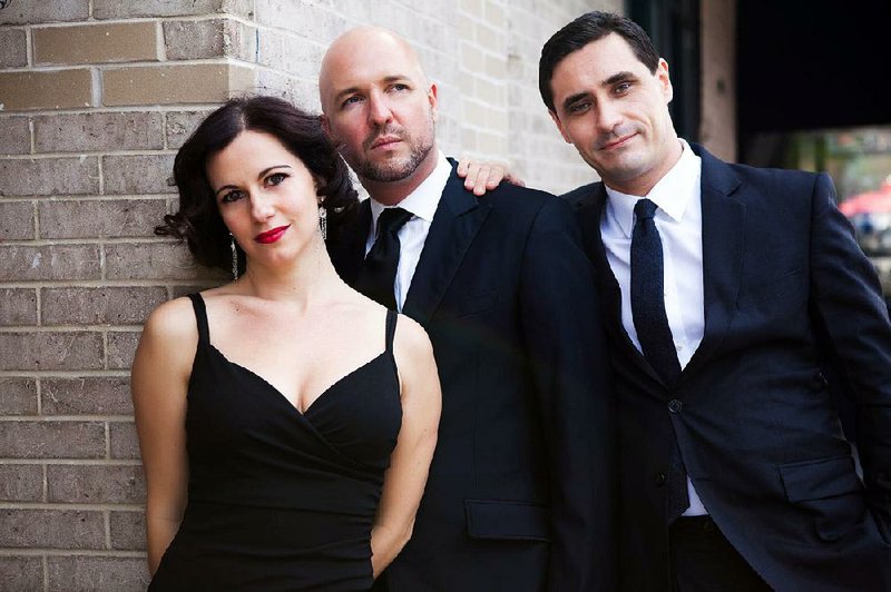 O Sole Trio — (from left) soprano Erin Shields, baritone Giuseppe Spoletini and pianist and violinist David Shenton — performs today at Arkansas State University-Mountain Home.
