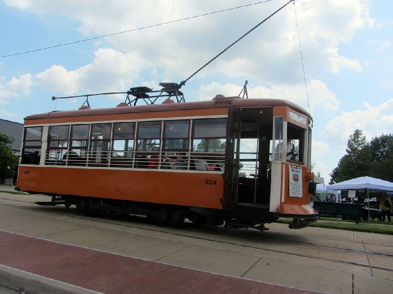 Visitors to Fort Smith can ride on a vintage streetcar from the local trolley museum. 