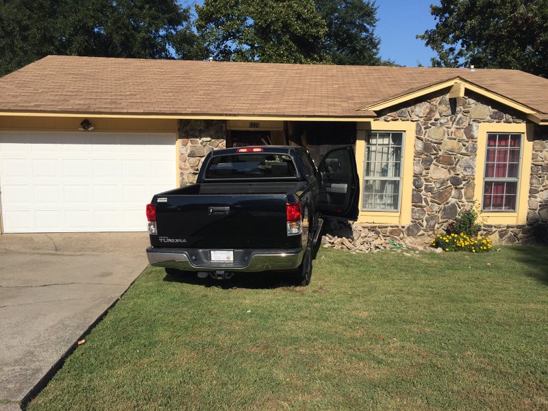 Police responded after a pickup crashed into a Little Rock home in the 6200 block of Boyle Park Road on Thursday afternoon. 