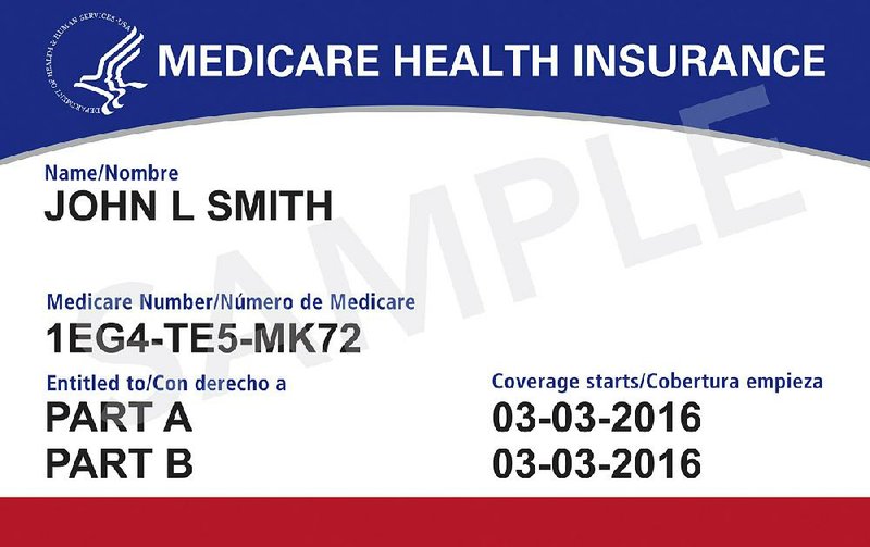 This image shows what the new Medicare cards will look like. Social Security numbers will no longer be placed on the cards in the makeover to fight identity theft. 