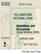 A map showing Yellowstone National Park.