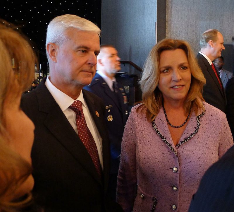 Former Air Force Secretary Deborah Lee James (right) and U.S. Rep. Steve Womack, R-Ark., are shown in this file photo.