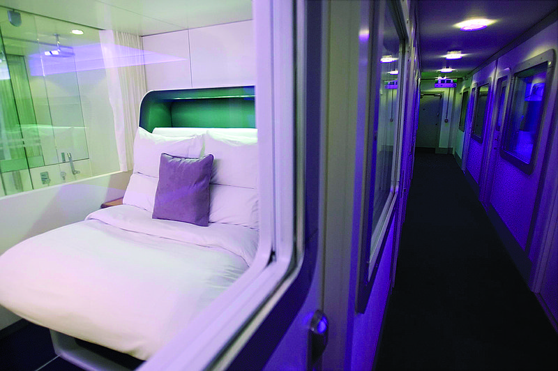 The Premium Cabin of the new Japanese-style Yotel at Gatwick airport in Gatwick, England, is seen in this fi ile photo.