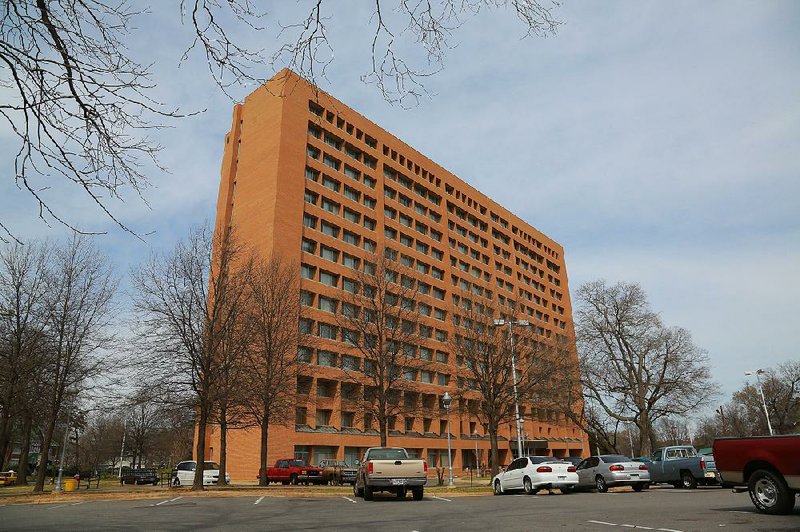 Fred W. Parris Towers at 1800 Broadway in Little Rock is one of three downtown apartment buildings set to undergo renovations.