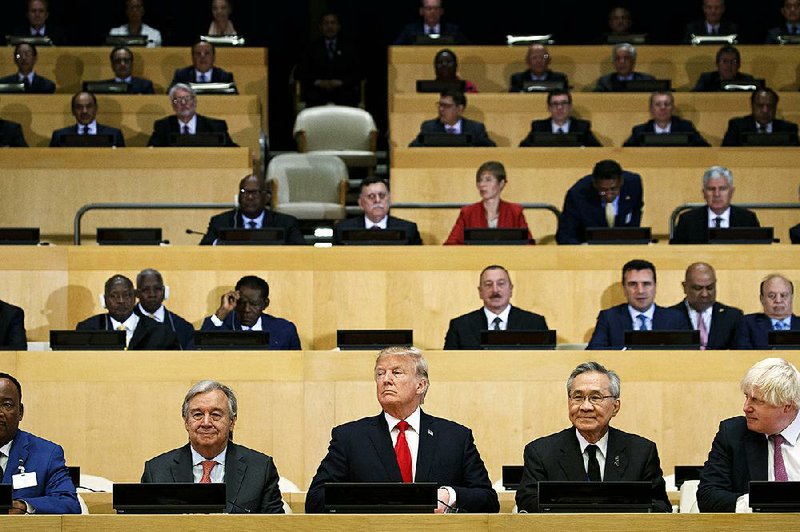 President Donald Trump waits Monday before the beginning of the “Reforming the United Nations: Management, Security, and Development” meeting during the United Nations General Assembly at U.N. headquarters.