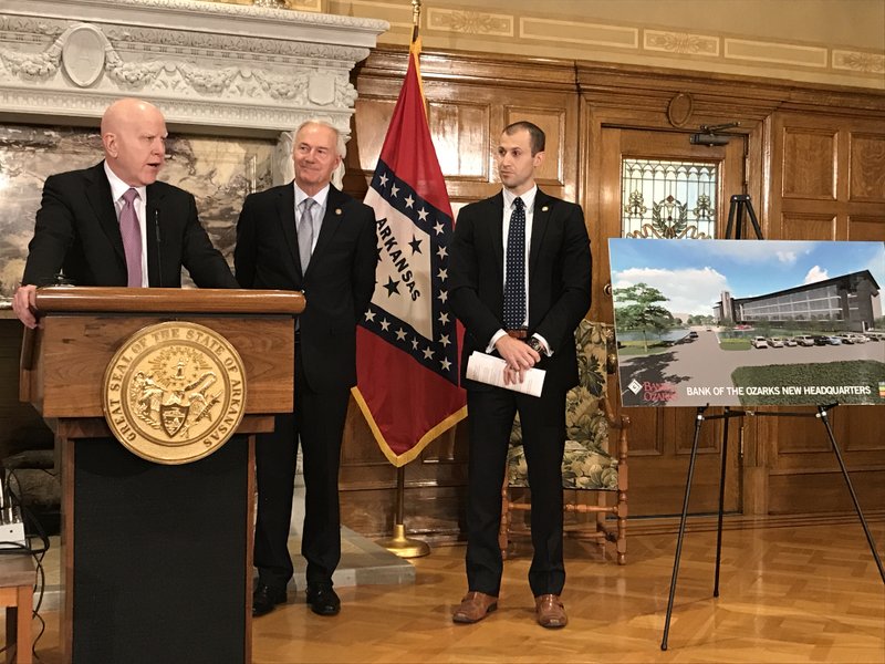 Bank of the Ozarks CEO George Gleason announced plans for a new Little Rock headquarters Tuesday at the state Capitol, where he was joined by Gov. Asa Hutchinson and Arkansas Economic Development Commission officials.