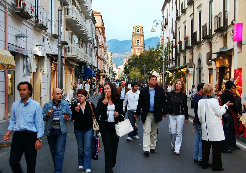All of Sorrento turns out to enjoy the evening passeggiata, Italy’s ritual promenade.