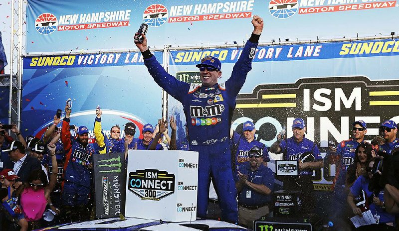 Kyle Busch won Sunday’s NASCAR Monster Energy Cup race at New Hampshire Motor Speedway in Loudon,
N.H. Busch advances automatically to the second round of the Chase for the Cup.