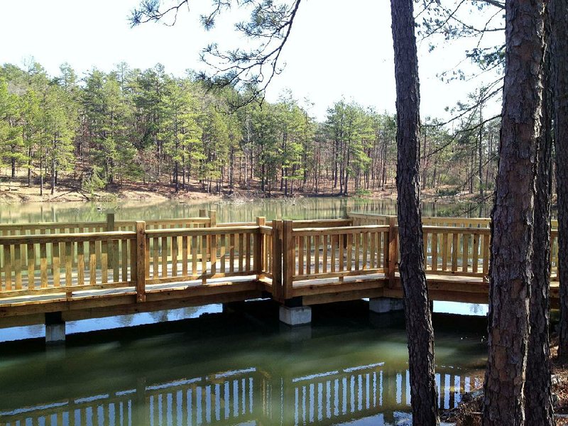 The fishing pond at Little Rock's 10-acre Conner Park offers a quiet slice of nature adjacent to busy Cantrell Road.
