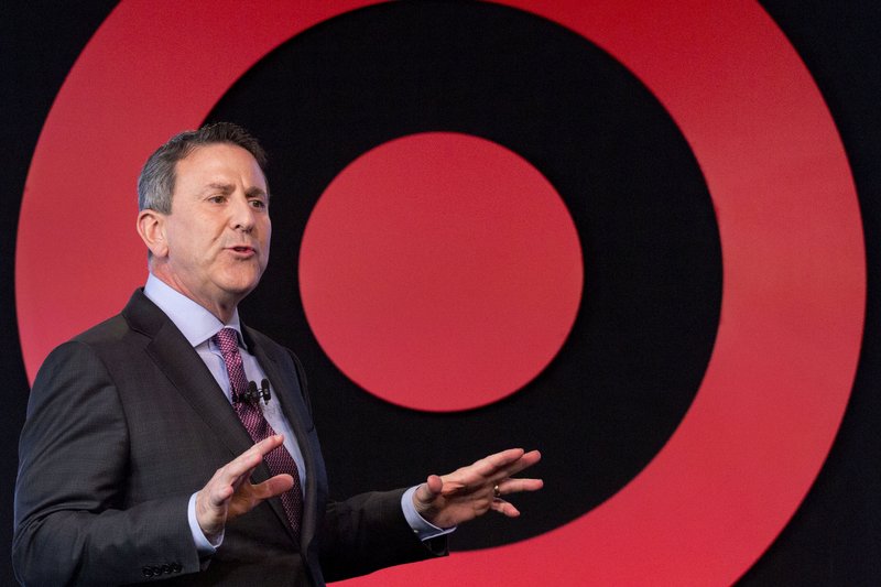 In this Wednesday, March 2, 2016, file photo, Target Chairman and CEO Brian Cornell speaks to a group of investors at the company's annual meeting in New York. 