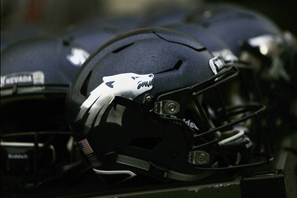 A Nevada helmet is photographed after the team's NCAA college football game against Washington State in Pullman, Wash., Saturday, Sept. 23, 2017. (AP Photo/Young Kwak)
A Nevada helmet is photographed after the team's NCAA college football game against Washington State in Pullman, Wash., Saturday, Sept. 23, 2017. (AP Photo/Young Kwak)