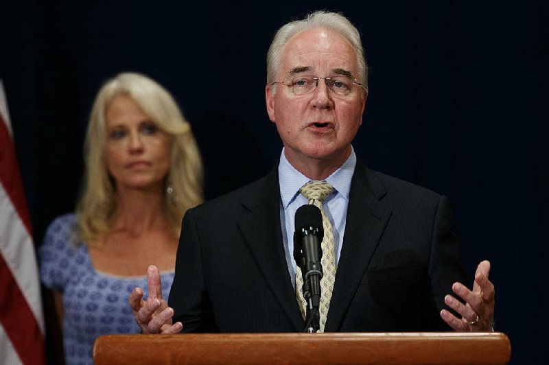 Secretary of Health and Human Services Tom Price  is shown with White House senior adviser Kellyanne Conway in this photo.