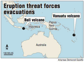 Bali volcano unnerves towns