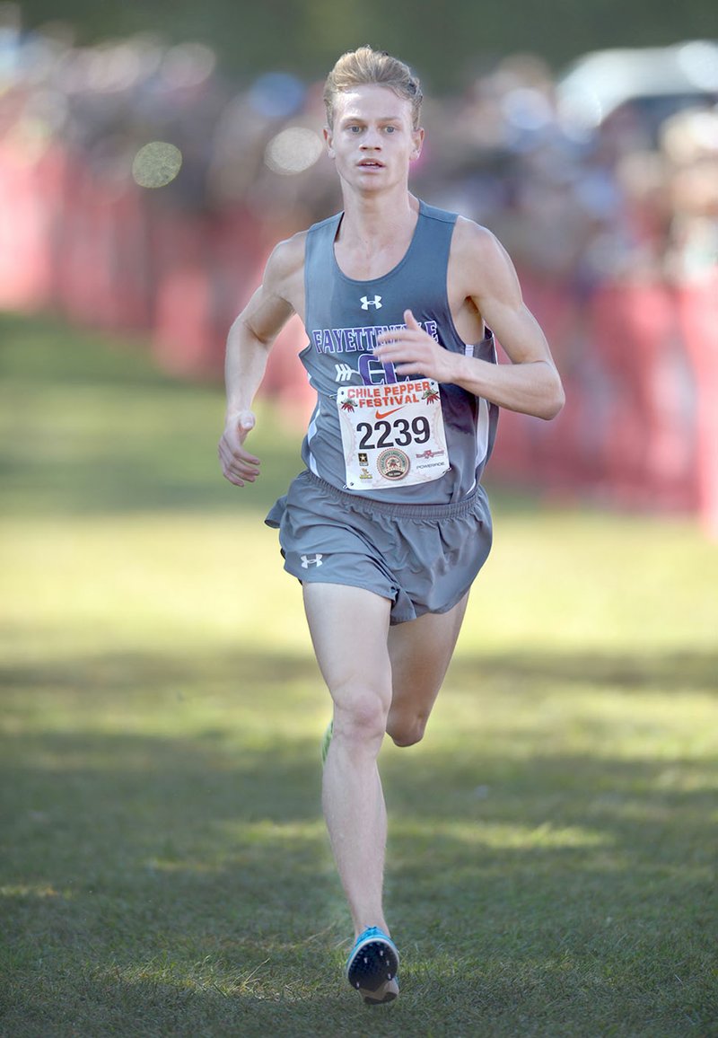 Fayetteville’s Kamren Fischer won the high school Chile Pepper, completing the 5,000-meter course in 15 minutes, 6 seconds on Saturday. 

