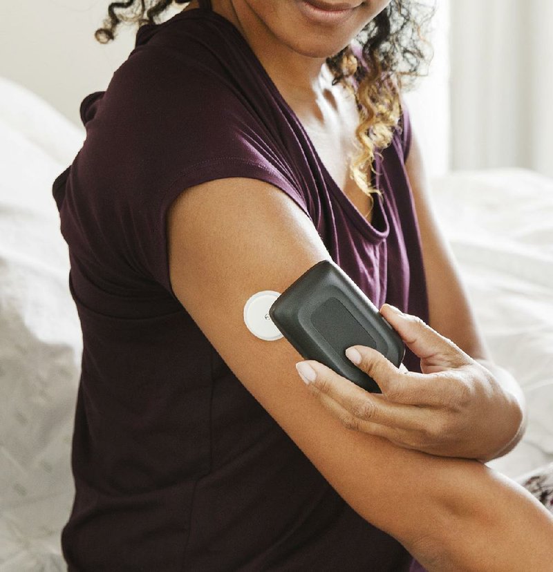 This photo demonstrates the use of Abbott Laboratories’ FreeStyle Libre Flash Glucose Monitoring Device. 