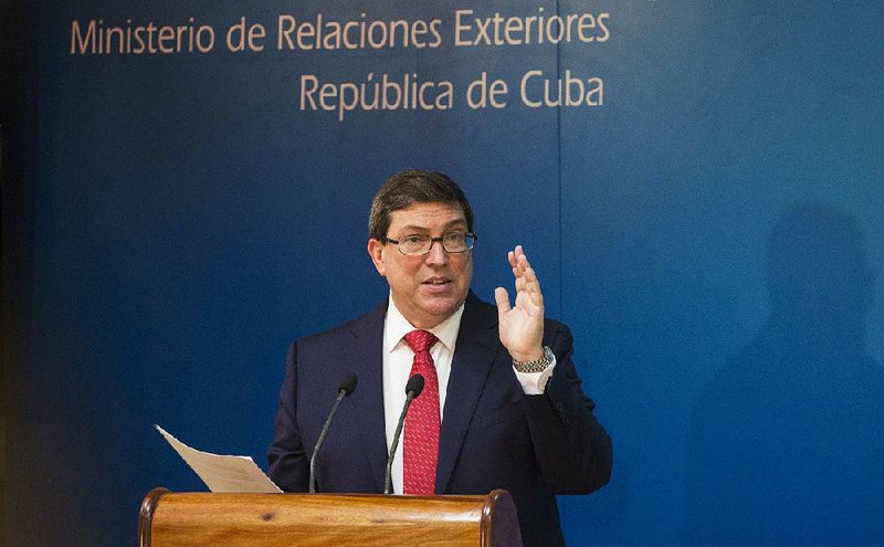Cuban Foreign Minister Bruno Rodriguez Parrilla, at news conference Tuesday in Havana, condemned the U.S. decision to expel 15 Cuban diplomats, but he announced no retaliatory measures.
