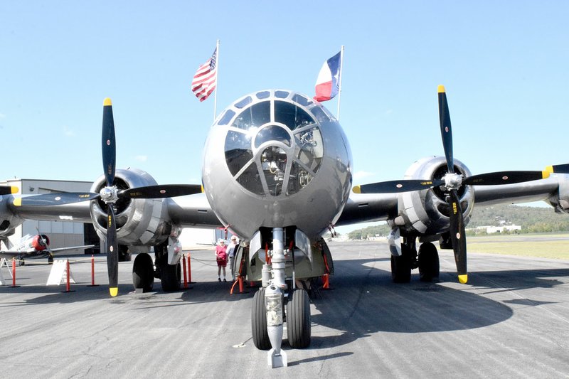 Photo by Mike Eckels This Boeing B-29 Superfortress, owned by the Commemorative Air Force, was on display at the Arkansas Air and Military Museum at Drake Field in Fayetteville Sept. 20. The bomber, named &#8220;FIFI,&#8221; is one of two such aircraft from late World War II that still fly today.