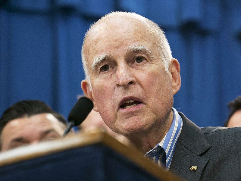  In this July 17, 2017 file photo Gov. Jerry Brown speaks at a Capitol news conference in Sacramento, Calif. 