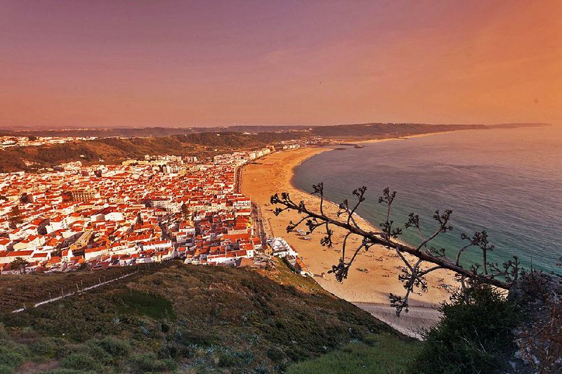 The hillside funicular climbs to Nazare’s Sitio neighborhood, where locals farm instead of fish.