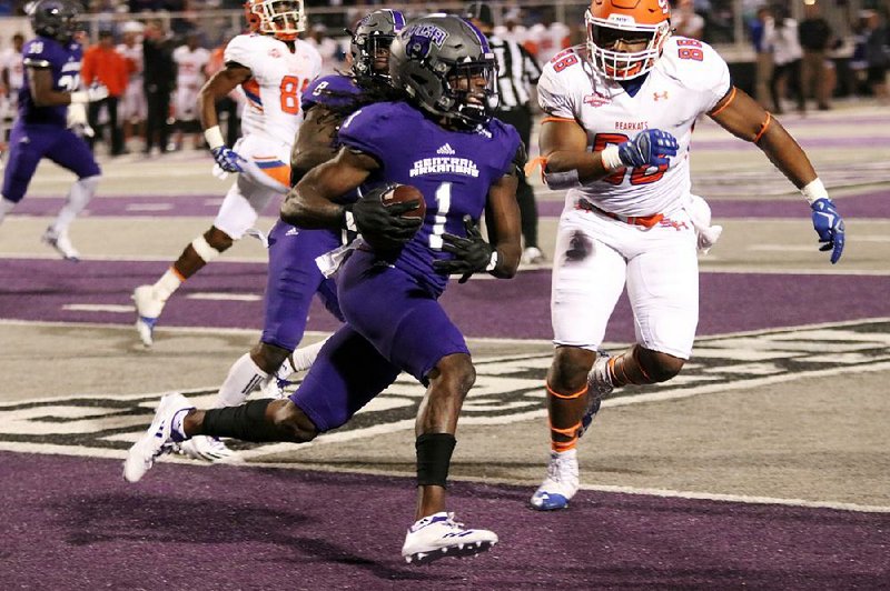 Central Arkansas cornerback Tremon Smith had two interceptions in the Bears’ 41-30 victory over Sam Houston State last Saturday in Conway, including one for a 42-yard touchdown return 1:21 into the game. Smith has three interceptions on the season. 